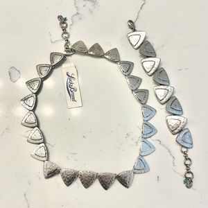 New Lucky Brand Silver Necklace and Bracelet Set